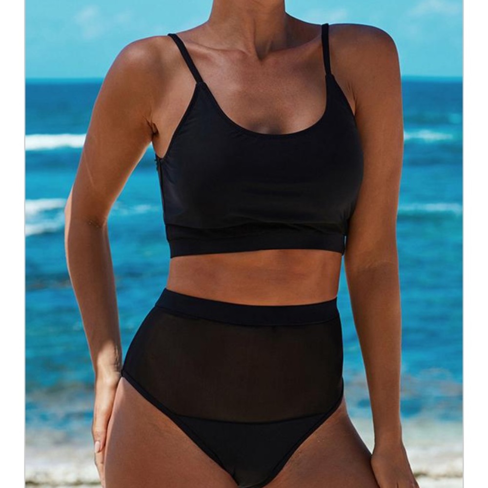 High Waist Mesh Design Bikini